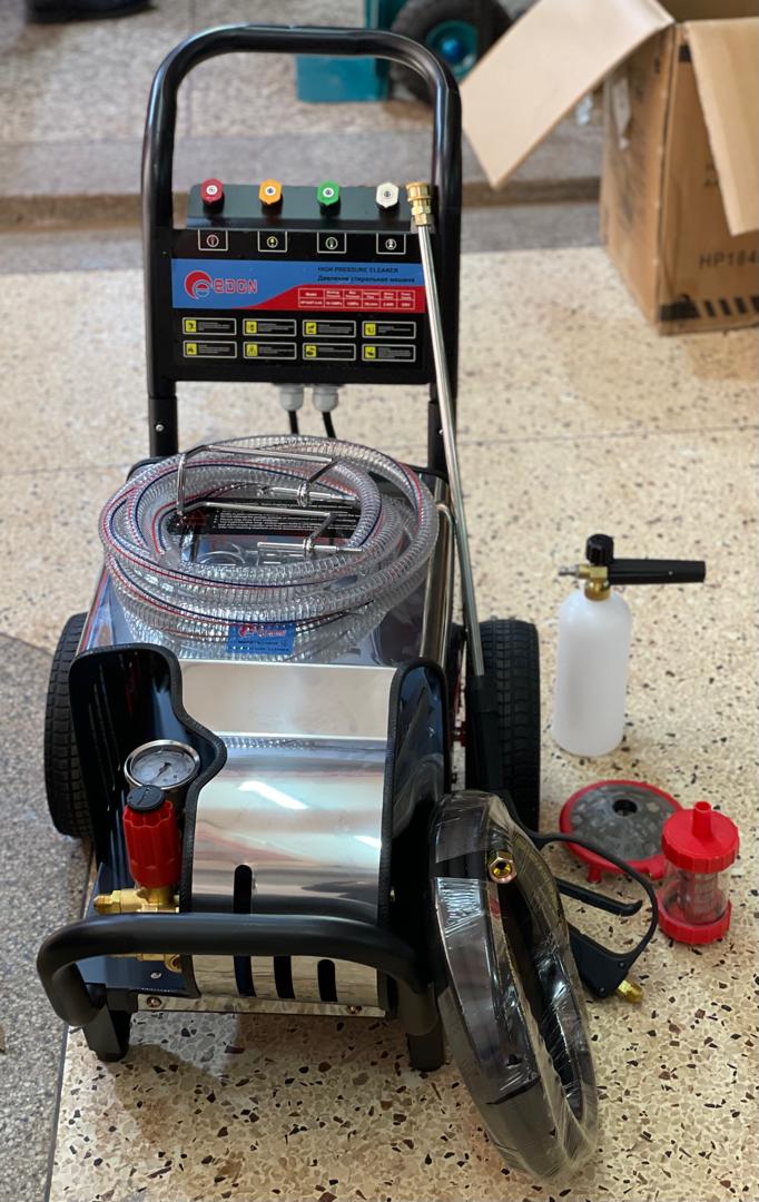High Pressure Washer Uganda. High Pressure Washer Edon Brand 3200 psi, Electric 3HP Motor for Sale in Kampala Uganda. Machine World Uganda, Leading Cleaning Equipment Supply Company, Supplier, Importer, Distributor, Assembler and Installer of Domestic and Industrial Cleaning Machinery in Kampala-Uganda, East Africa: Kigali-Rwanda, Nairobi-Mombasa-Kenya, Juba-South Sudan, DRC-Congo, Tanzania. Machinery Uganda